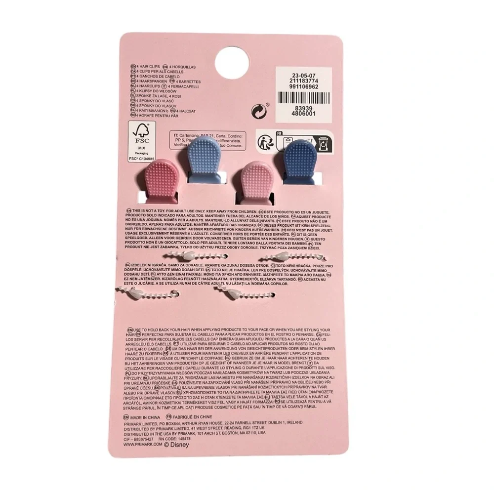 Disney Stitch Blue and Pink Cartoon Hair Clips NWT